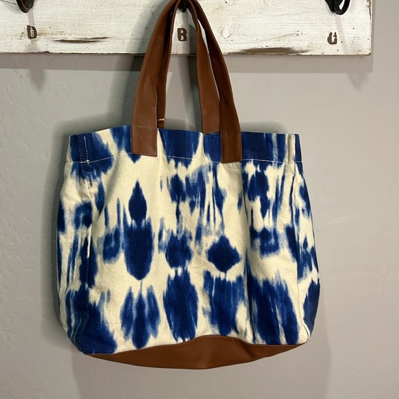 Lu & Elle Purse Bag Tote Tie Dye Tassel Blue Beach Boho Travel Island Laguna - Picture 4 of 10